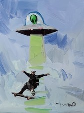 Listing image for Jose Trujillo Fine Art PRINT 16x20" Collectible Artist Painting UFO Abduction