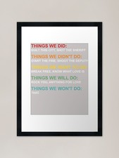 Listing image for Retro Vintage Things We Did Didn't Framed Wall Art Poster Canvas Print Picture