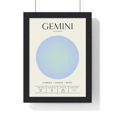 Listing image for Gemini Astrology Chart Poster - Colour Art Print Home Wall Art Print Gift Decor