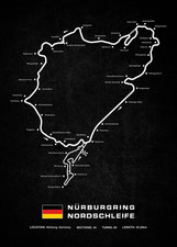 Listing image for Nurburgring Nordschleife Track Map Germany Racing Circuit Poster