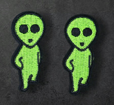 Listing image for GREEN ALIEN UFO 2 PC SET COSTUME COSPLAY IRON ON PATCH CUTE FUNNY HALLOWEEN