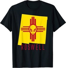 Listing image for Roswell, New Mexico Flag Space Aliens NM Science Fiction T-Shirt Size S-5XL