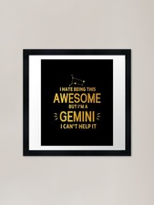 Listing image for gold Gemini Zodiac Sign gift omnisc Framed Wall Art Poster Canvas Print Picture