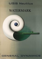 Listing image for Erik Nitsche 1955 General Dynamics Poster USS Nautilus Atomic Sub 24x34 REPRO
