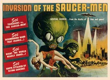 Listing image for Saucer Men Horror Space Flying UFO Alien Film Vintage Poster Repro FREE S/H