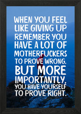 Listing image for Prove yourself Framed Wall Art Poster Canvas Print Picture