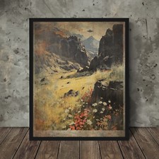 Listing image for ALIEN UFO BOTANICAL Wall Art, Sci-Fi Flowers Cryptid Poster, UAP Floral Decor