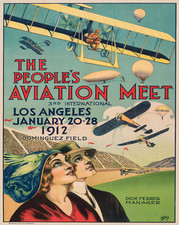 Listing image for Aviation Meet Poster - Los Angeles Flight Wall Art - 12X16/16X20/18X24/24X36