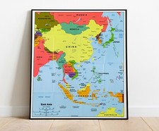 Listing image for 2004 CIA Map of East Asia Wall Art Poster Print Decor Home School Office History