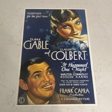Listing image for It Happened One Night Vintage Movie Poster, Clark Gable Claudette Colbert