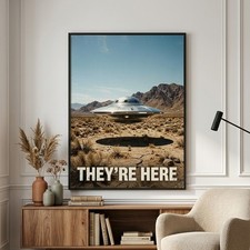 Listing image for The Bob Lazar Story UFO UAP Flying Saucer Area 51 Poster,Canvas Poster