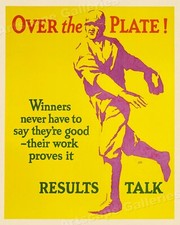 Listing image for Over the Plate - Results Talk - 1929 Mather Business Motivational Poster - 24x30