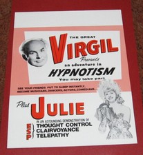 Listing image for VTG. ORIGINAL, VIRGIL & JULIE, HYPNOSIS POSTER 1960's