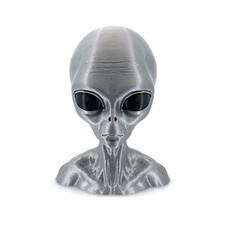 Listing image for Grey Alien Head Bust 3D Printed | Sci-Fi Extraterrestrial Collectible 4-12"