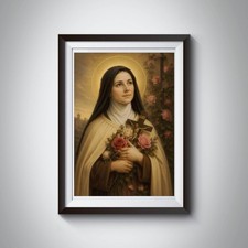 Listing image for St Saint Thérèse Catholic Holy A4 Poster Wall Art Decor Print Picture