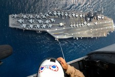 Listing image for Navy Aircraft Carrier Jets USS Eisenhower Aerial Photo Poster Art Print