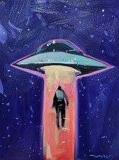 Listing image for Jose Trujillo Fine Art PRINT 16x20" Collectible Artist UFO Abduction