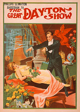 Listing image for The Great Dayton Show Vintage Magic Poster – Hypnosis Illusion 24x36"