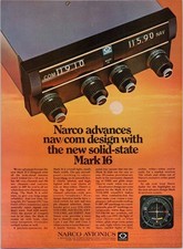 Listing image for Narco Mark 16 Nav/Com Radio Print Ad 1968 Vintage Aviation Poster