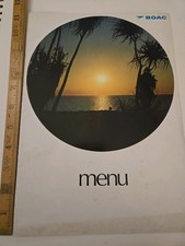 Listing image for Vintage BOAC InFlight Menu London Boston Detroit Route 1970s Airline Memorabilia