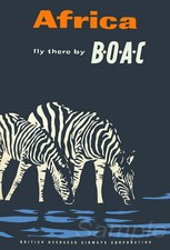 Listing image for VINTAGE AFRICA BOAC TRAVEL A3 POSTER PRINT