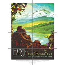 Listing image for Earth Space Oasis NASA Space Tours Travel XL Giant Panel Poster (8 Sections)