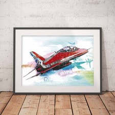 Listing image for Red Arrows Poster | Royal Air Force RAF | Wall Art | Print | Aircraft Aviation