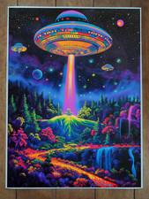 Listing image for UFO Vintage Style Retro Trippy Poster 18x24in
