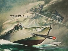 Listing image for USS Submarine Electric Boat Co Poster PT Worlds Fastest Combat Vessel 1944 24x30