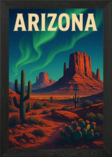 Listing image for Arizona Desert Landscape with North Framed Wall Art Poster Canvas Print Picture