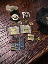 Listing image for Vintage Cheers TV Show Memorabilia Lot 1994 Fanny Pack Lapel Pins Framed Photo