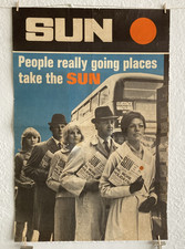 Listing image for 60s NEWSAGENT POS POSTER - People really going places take the Sun #0202