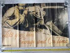 Listing image for Vintage WWII Poster Orbis Publishing Print LETS GIVE HIM ENOUGH AND ON TIME 70s