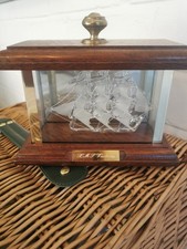 Listing image for Vintage HMS Victory Glass Boat Model Wooden Display Box Royal Navy Memorabilia