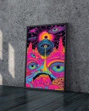 Listing image for TRIPPY EYES POSTER PRINT AI PSYCHEDELIC FANTASY ART SIZE A4 A3 A2 A1
