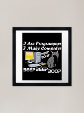 Listing image for Crazy Funny Cat Claims I Are Progra Framed Wall Art Poster Canvas Print Picture