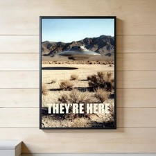Listing image for Bob Lazar They're Here S4 UFO Poster, Wall Art Print