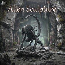 Listing image for Alien Figurine Sci Fi Black Desktop Collectible Ornament
