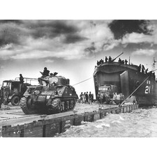 Listing image for War WWII USA UK USS LST-21 British Tanks D-Day 1944 Huge Wall Art Poster Print