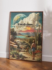 Listing image for It Was All A Dream Poster Gift for Hippy Retro Psychedelic Mushroom Art Print