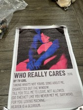 Listing image for Who Really Cares 2016 Poster on canvas by TV Girl 18’’ x 12” new never hung