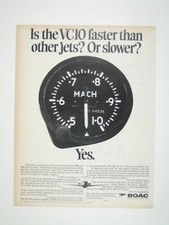 Listing image for Vintage 1960s BOAC VC10 Advertisement Print Aviation Memorabilia
