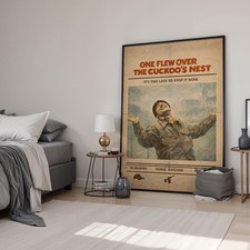 Listing image for One Flew Over the ... Retro Minimal Movie Print | Film Poster | Canvas & Framed