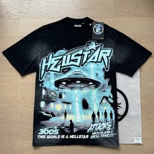 Listing image for New Hell Studios star UFO spacecraft Men's Cotton Short Sleeve T-shirt