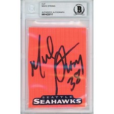 Listing image for Mack Strong Signed Seattle Seahawks TD Pylon Cut BAS Slabbed Memorabilia Auto