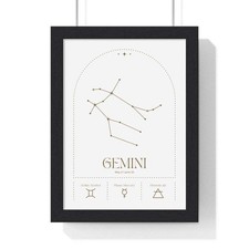 Listing image for Gemini Minimalist Astrology Chart Poster - Art Print Wall Art Print Gift Decor