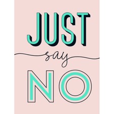 Listing image for Just Say No Modern Cute Typography Canvas Wall Art Print Poster