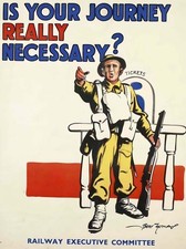 Listing image for Is Your Journey Really Necessary Vintage British WW2 Travel Poster Print
