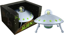 Listing image for Alien Glow-In-The-Dark UFO Space Ship and Bendable Action Figure Toy