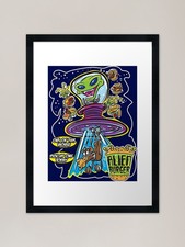 Listing image for Alien Cow Abduction Hamburger Meal Framed Wall Art Poster Canvas Print Picture